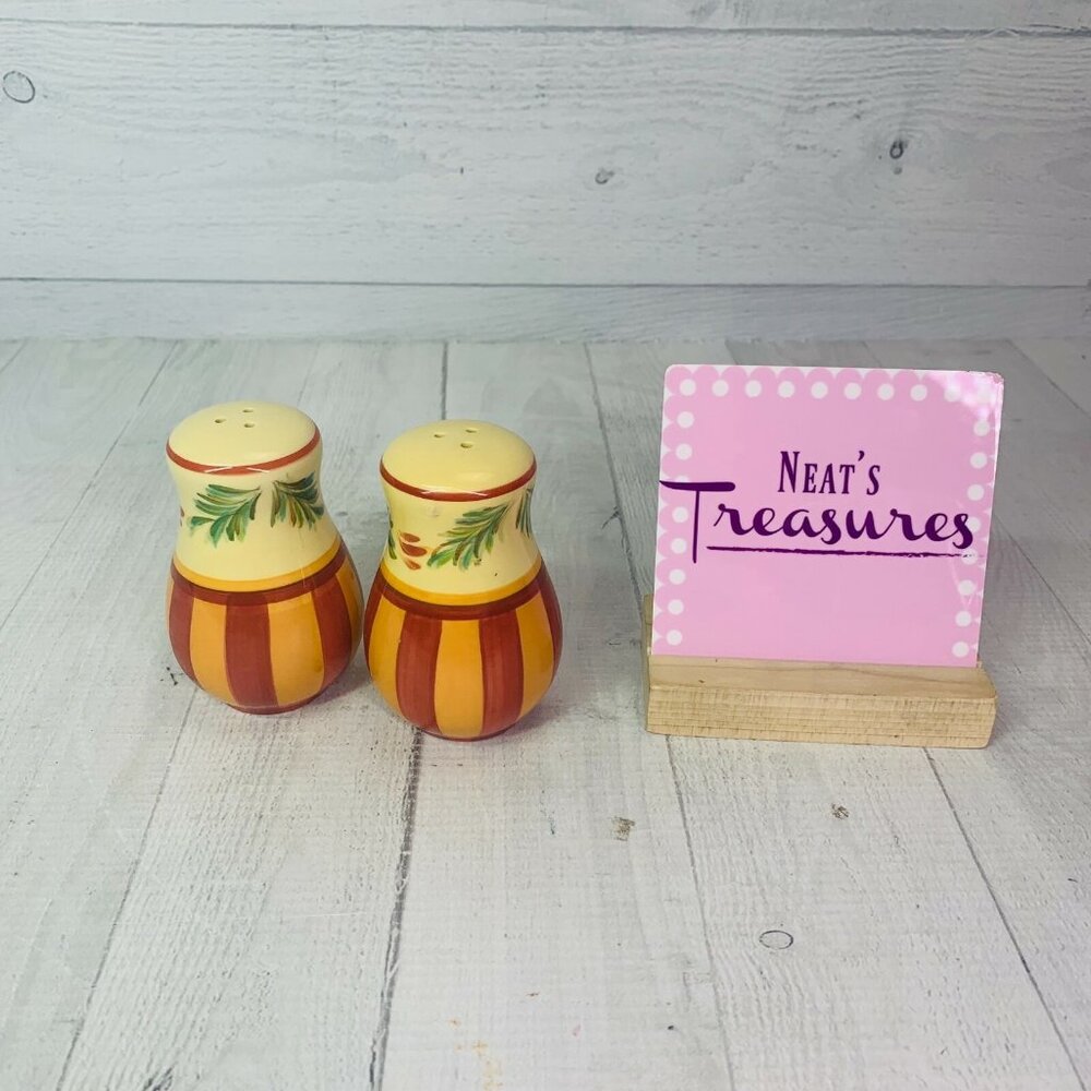 Gail Pittman Southern Living At Home SIENA Stoneware 4" Salt & Pepper Shaker Set